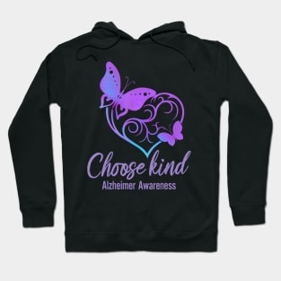 Choose Kind Alzheimer Awareness Butterfly Gift Hoodie